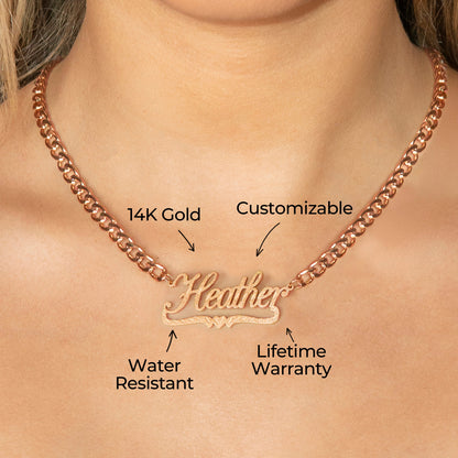 Women Jewelry - Rose Gold Name Necklace | Style # N42