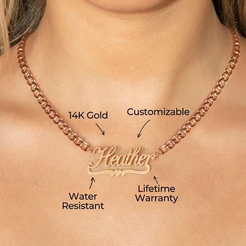 Women Jewelry - Rose Gold Name Necklace | Style # N42