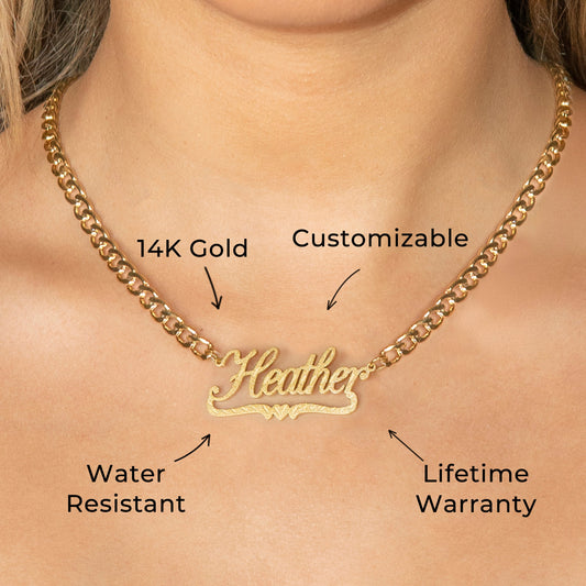 Women Jewelry - Gold Name Necklace | Style # N42