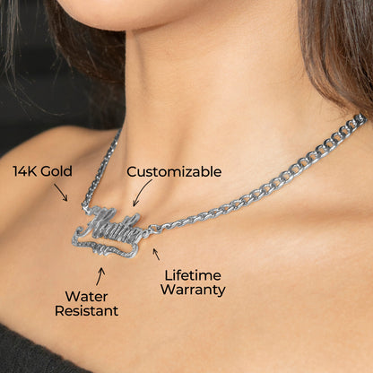 Women Jewelry - White Gold Name Necklace | Style # N42