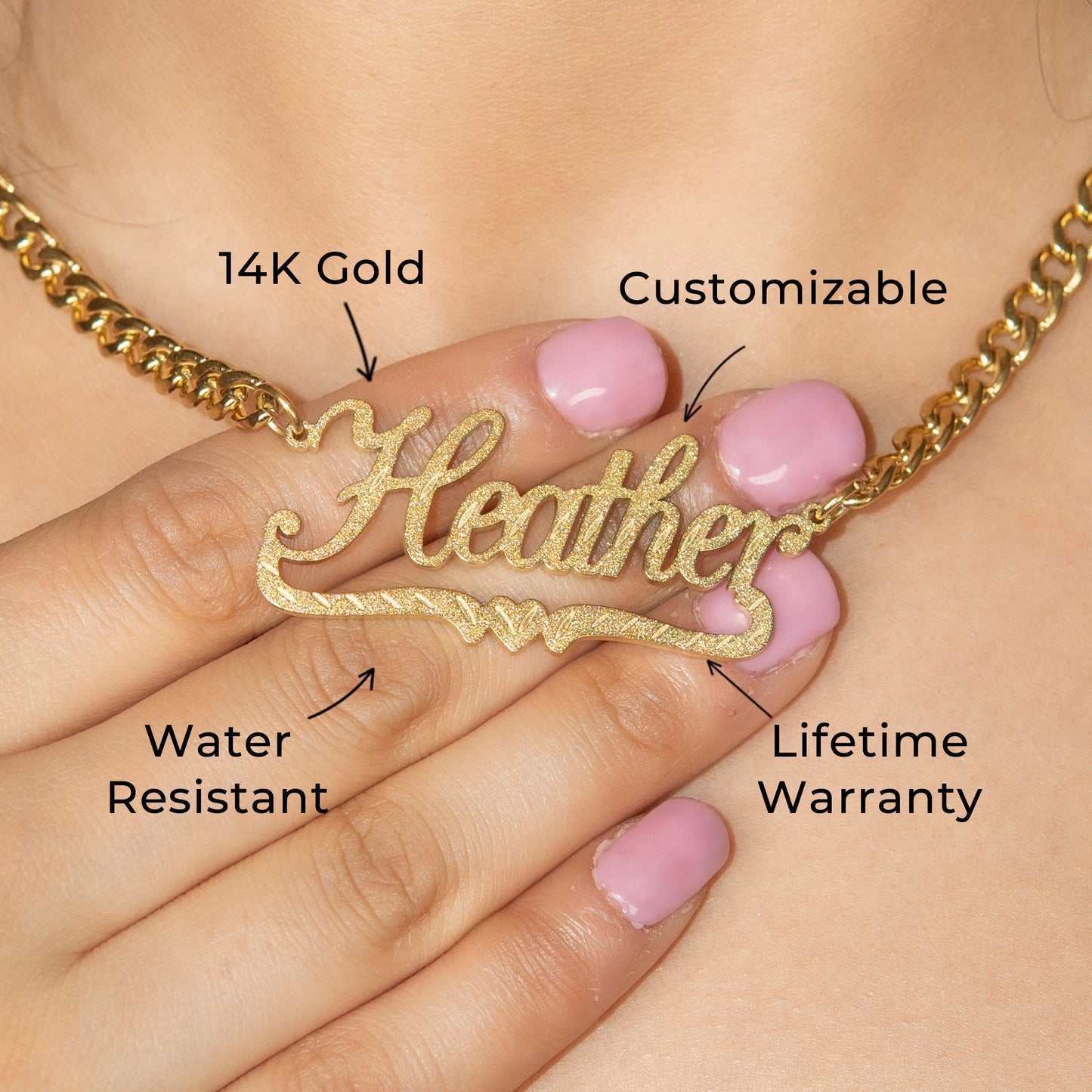 Women Jewelry - Gold Name Necklace | Style # N42
