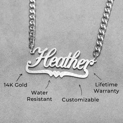 Women Jewelry - White Gold Name Necklace | Style # N42