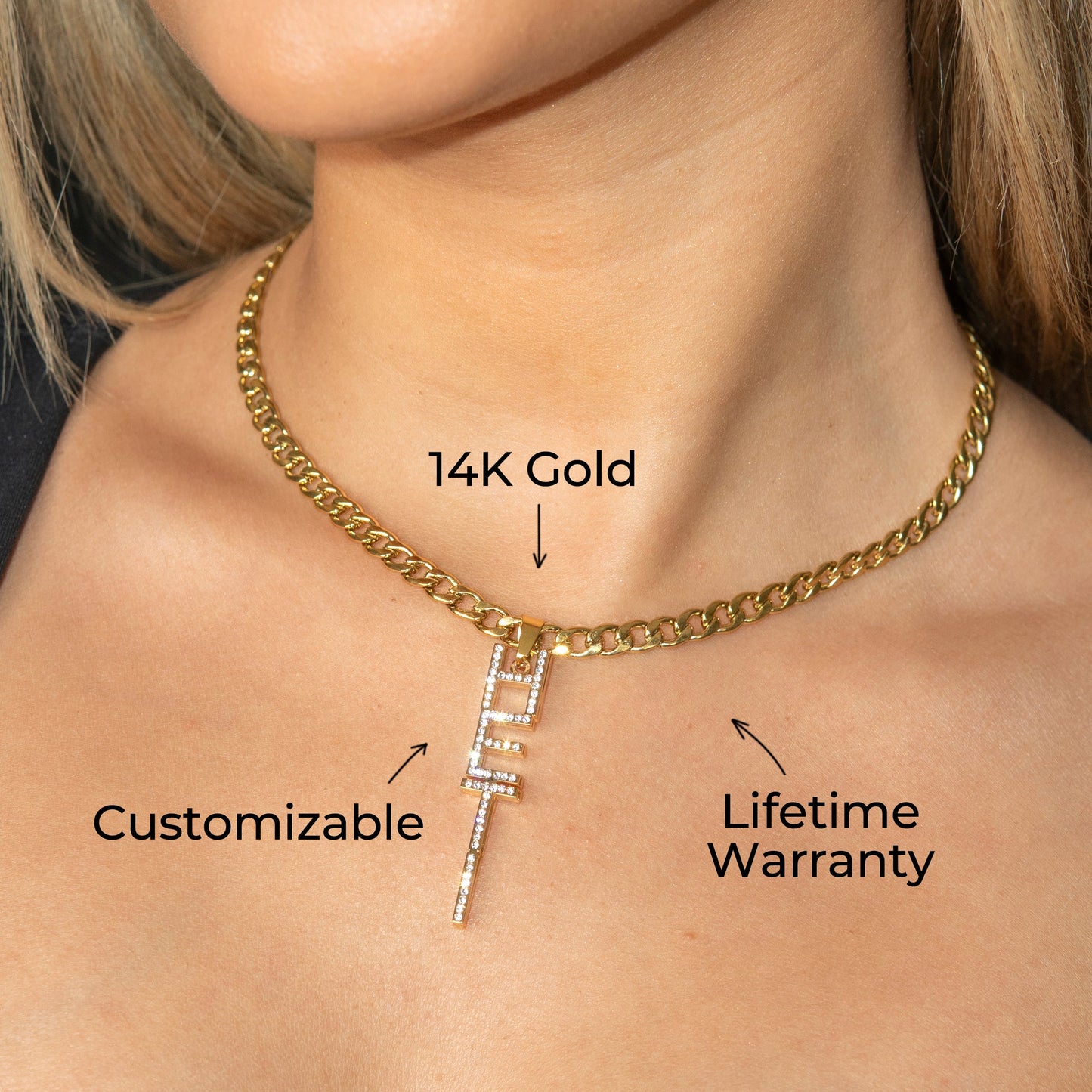 Women Jewelry - Iced Out VVS Name Necklace | Style # N21