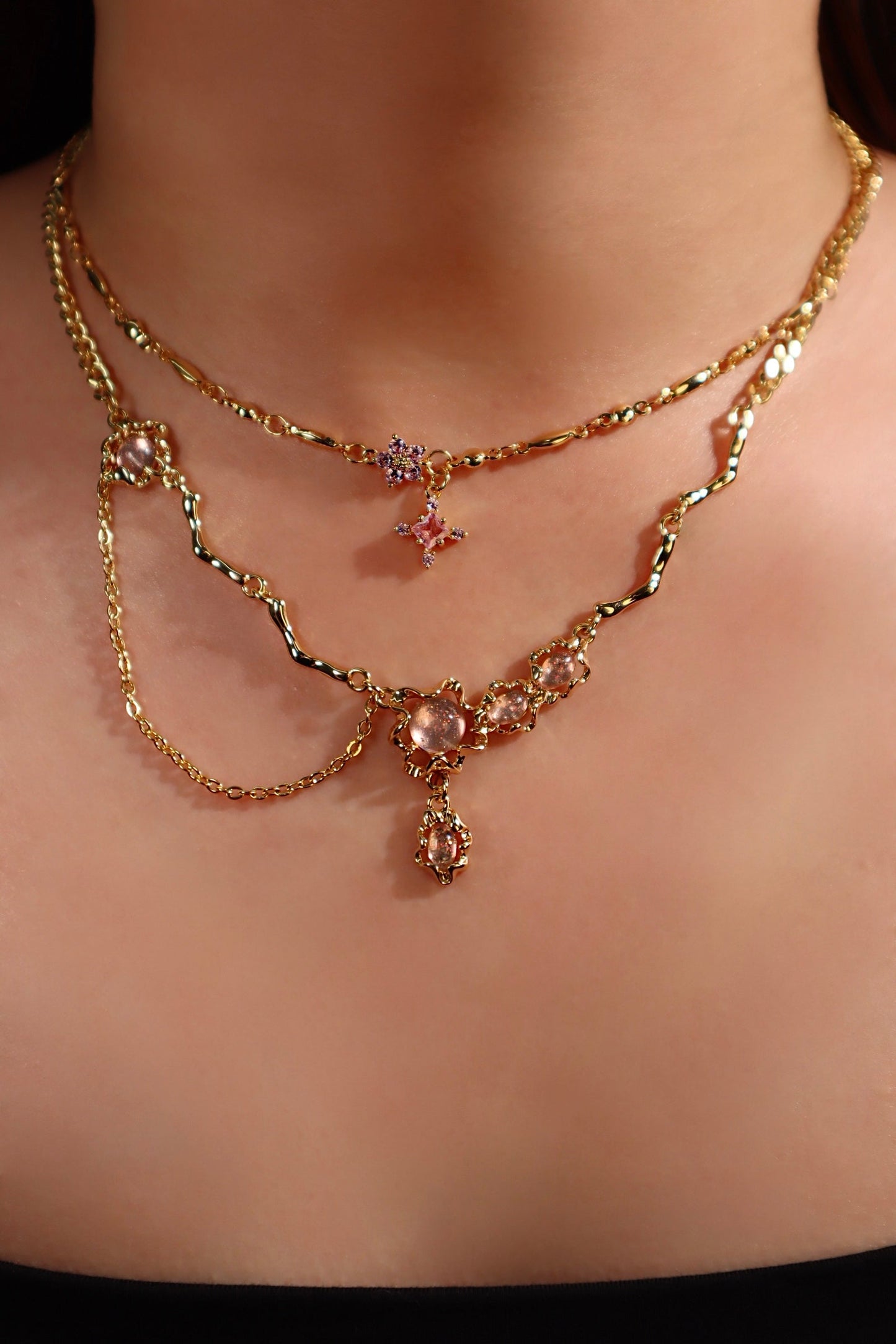 Enchanted Pink Starlight Necklace Bundle
