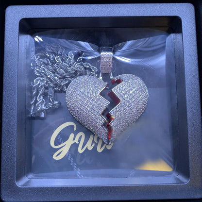18K Gold-Plated Solid Micro-inlay AAA CZ Heartbreak Necklace