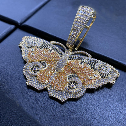18K Gold-Plated Micro Inlay  AAA CZ Butterfly Pendant