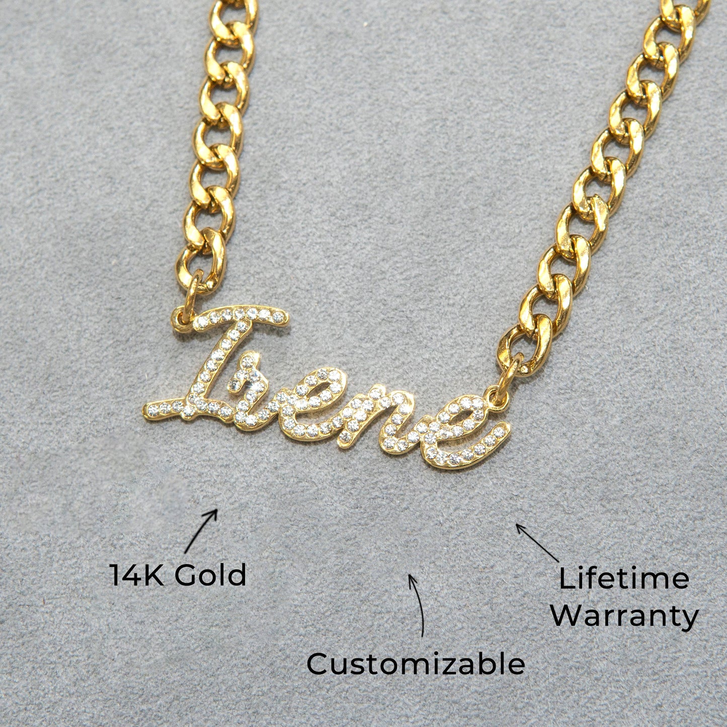 Women Jewelry - Iced Out VVS Name Necklace | Style # N27