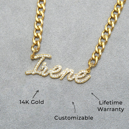 Women Jewelry - Iced Out VVS Name Necklace | Style # N27