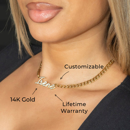 Women Jewelry - Iced Out VVS Name Necklace | Style # N27