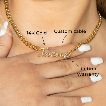 Women Jewelry - Iced Out VVS Name Necklace | Style # N27