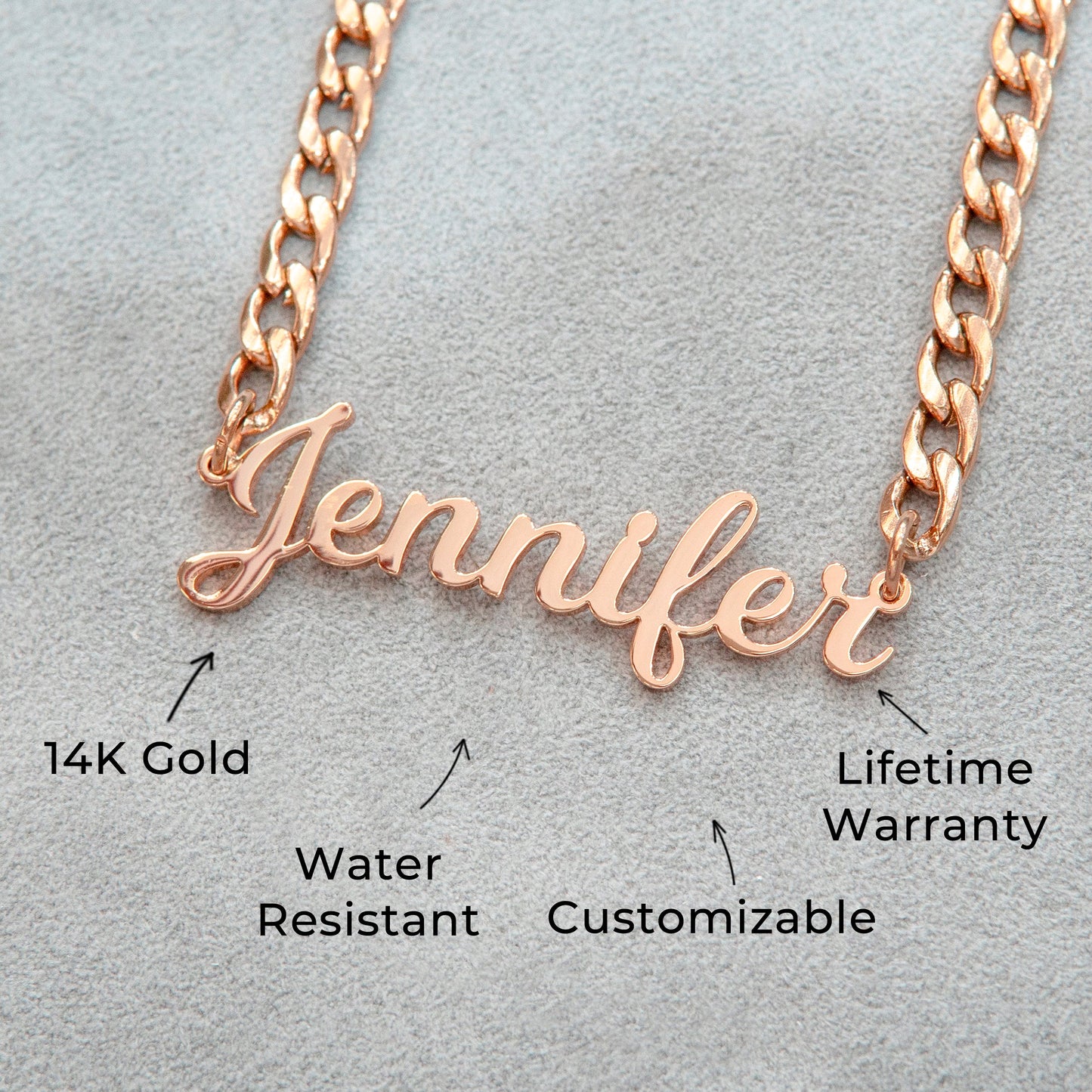 Women Jewelry - Rose Gold Name Necklace | Style # N05