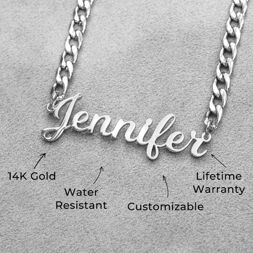 Women Jewelry - White Gold Name Necklace | Style # N05