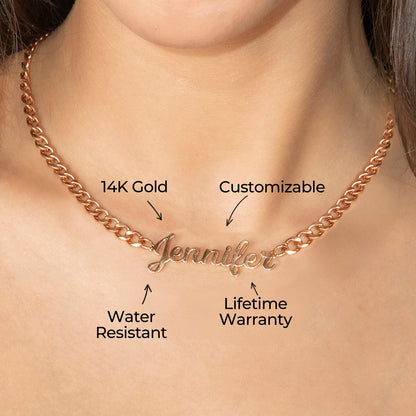Women Jewelry - Rose Gold Name Necklace | Style # N05