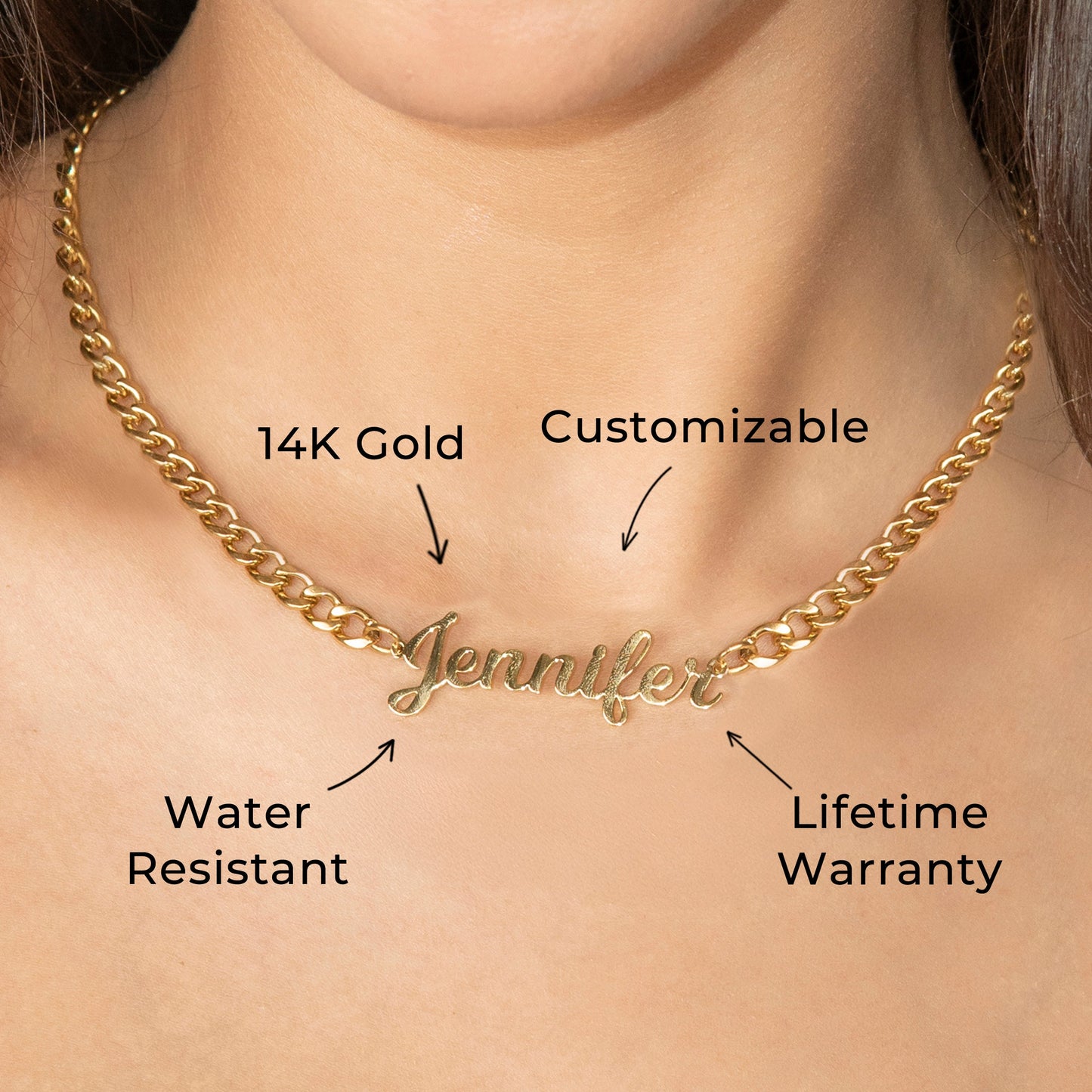 Women Jewelry - Gold Name Necklace | Style # N05