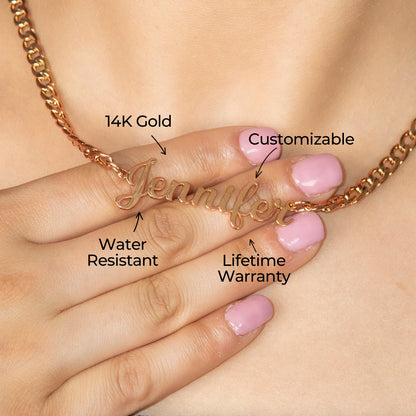 Women Jewelry - Rose Gold Name Necklace | Style # N05