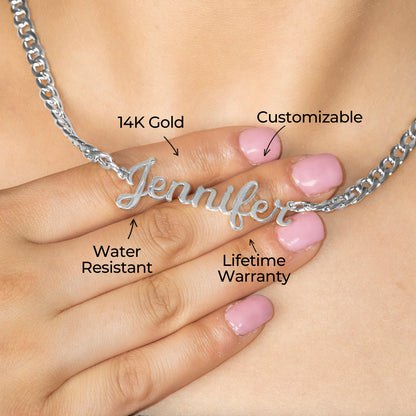 Women Jewelry - White Gold Name Necklace | Style # N05