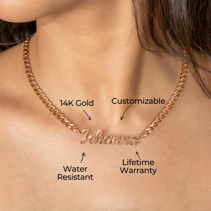Women Jewelry - Rose Gold Name Necklace | Style # N01