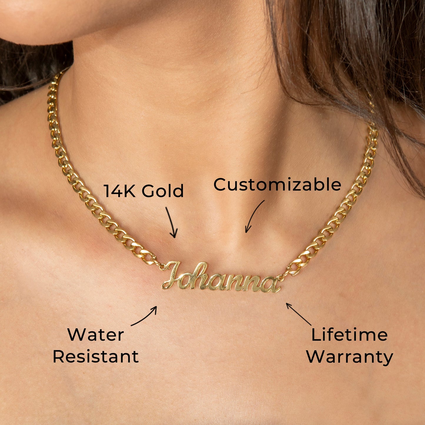Women Jewelry - Gold Name Necklace | Style # N01