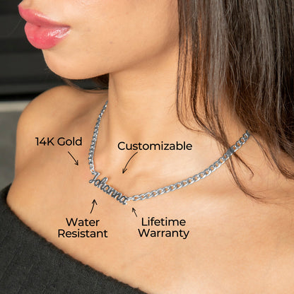 Women Jewelry - White Gold Name Necklace | Style # N01