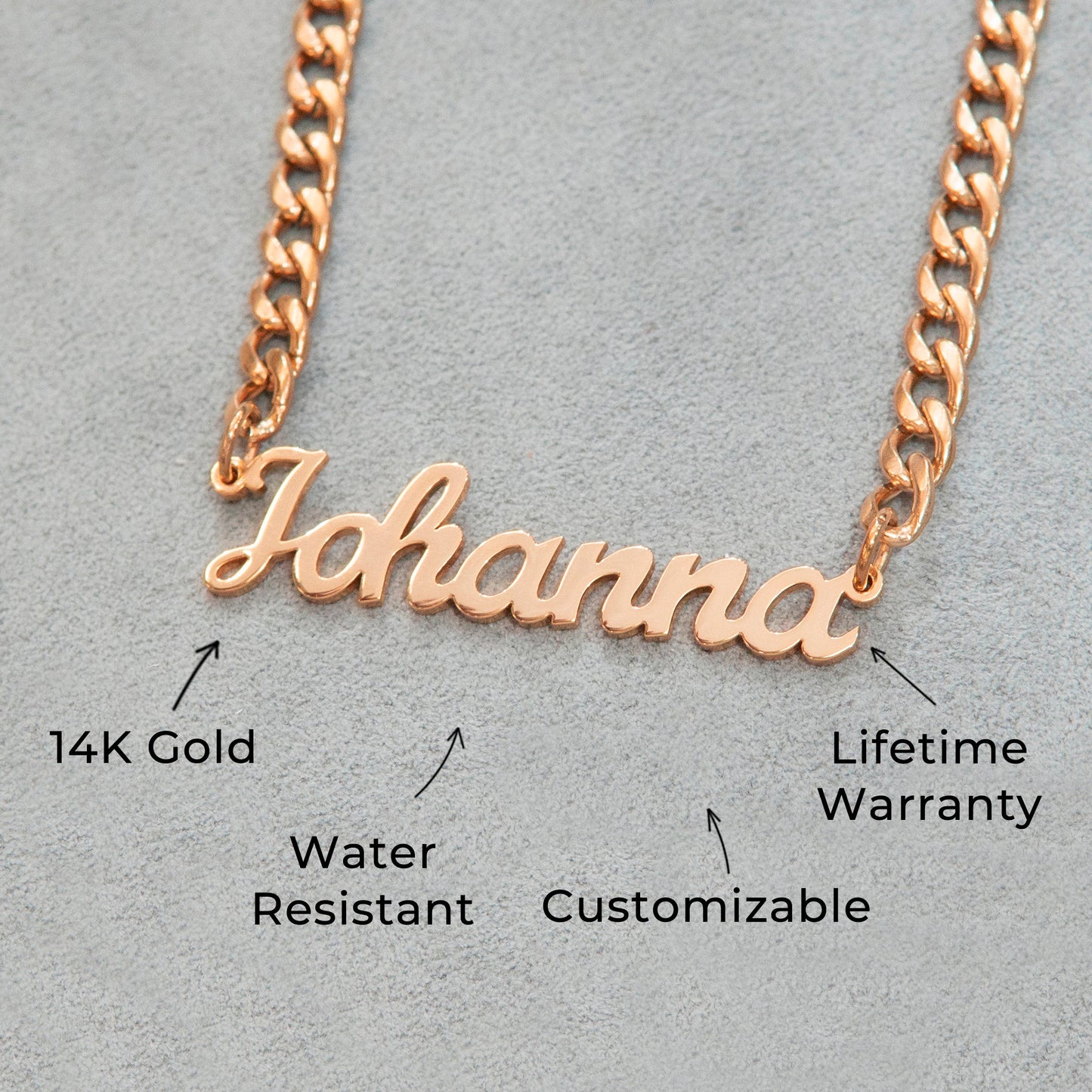 Women Jewelry - Rose Gold Name Necklace | Style # N01