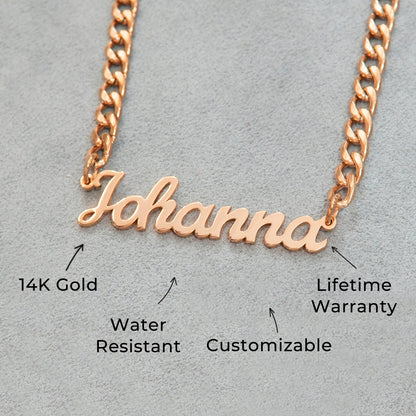 Women Jewelry - Rose Gold Name Necklace | Style # N01