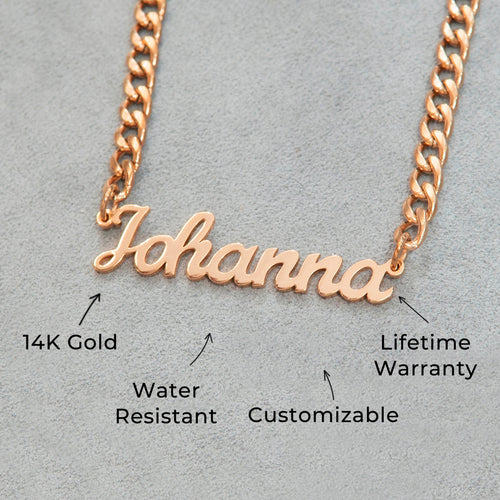 Women Jewelry - Rose Gold Name Necklace | Style # N01