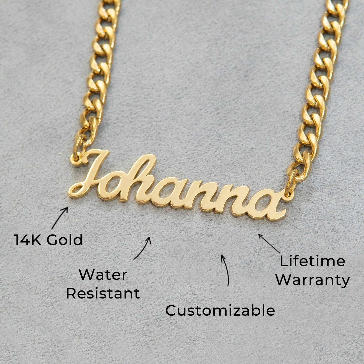 Women Jewelry - Gold Name Necklace | Style # N01