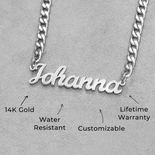 Women Jewelry - White Gold Name Necklace | Style # N01