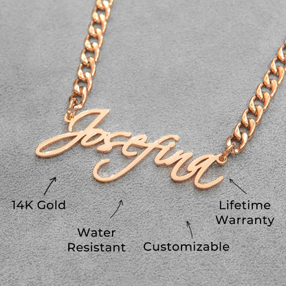 Women Jewelry - Rose Gold Name Necklace | Style # N25