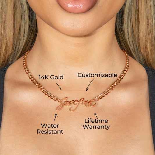 Women Jewelry - Rose Gold Name Necklace | Style # N25
