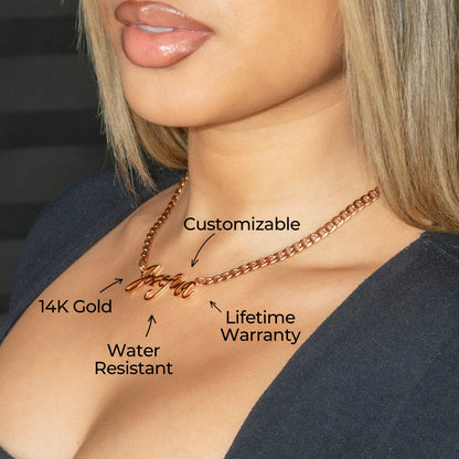 Women Jewelry - Rose Gold Name Necklace | Style # N25