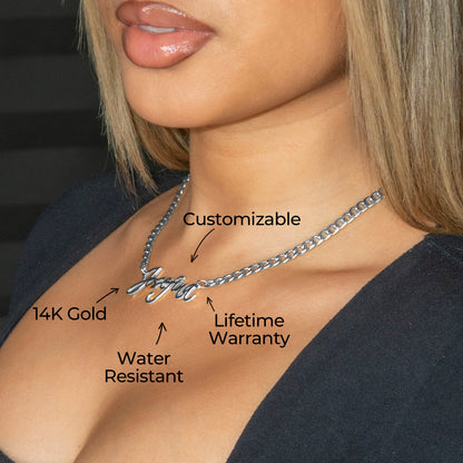 Women Jewelry - White Gold Name Necklace | Style # N25