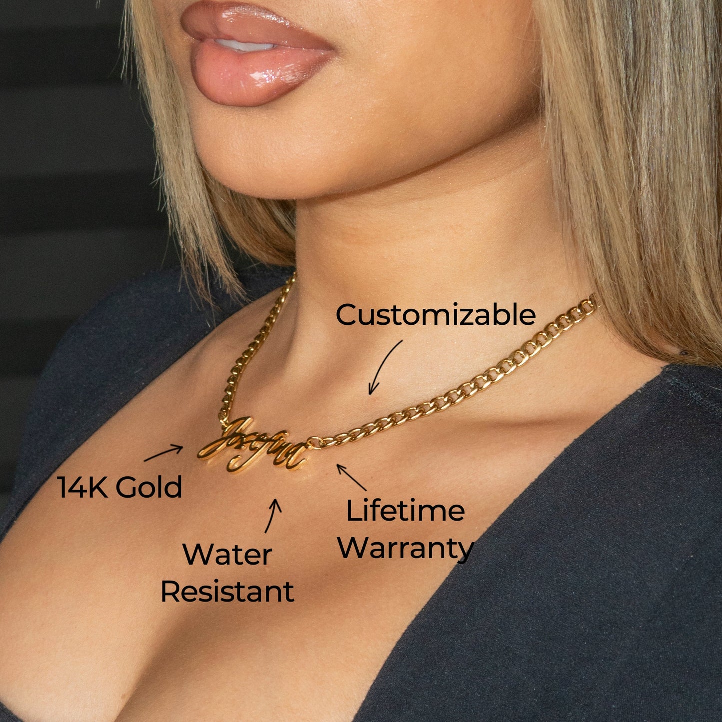 Women Jewelry - Gold Name Necklace | Style # N25