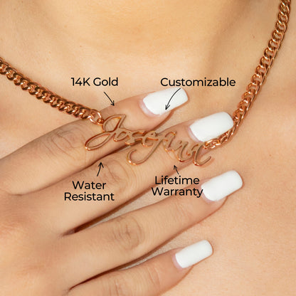 Women Jewelry - Rose Gold Name Necklace | Style # N25