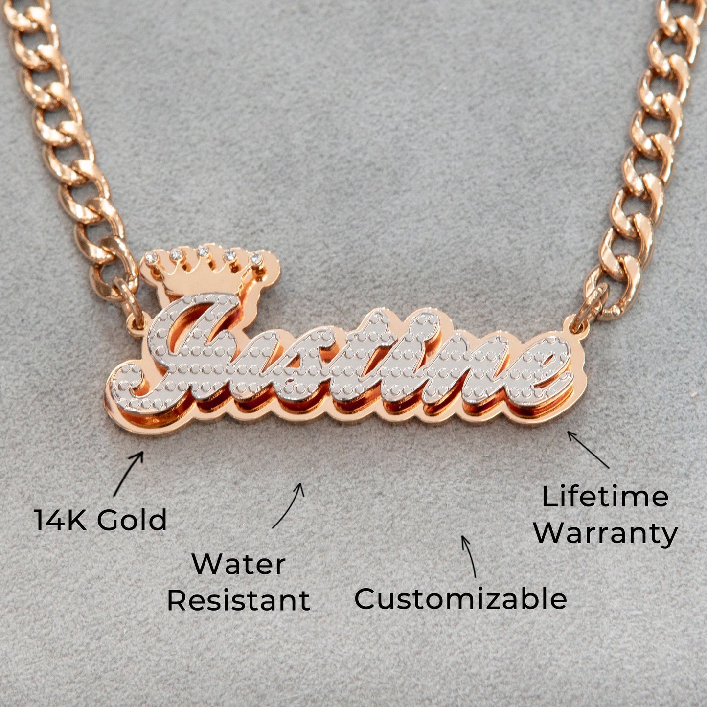 Women Jewelry - Rose Gold Name Necklace | Style # N34