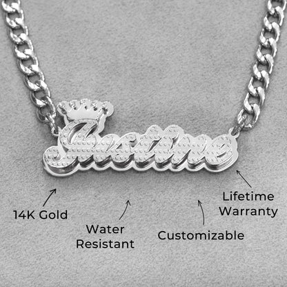 Women Jewelry - White Gold Name Necklace | Style # N34