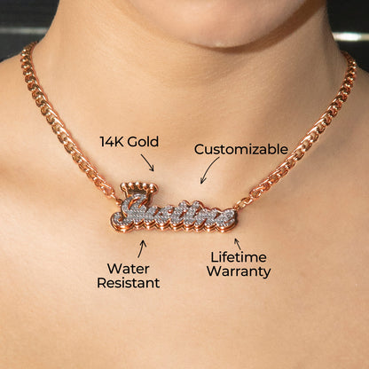 Women Jewelry - Rose Gold Name Necklace | Style # N34