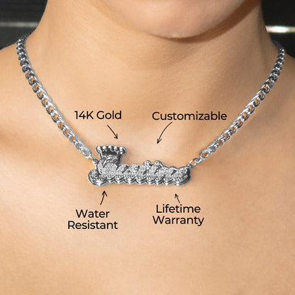 Women Jewelry - White Gold Name Necklace | Style # N34