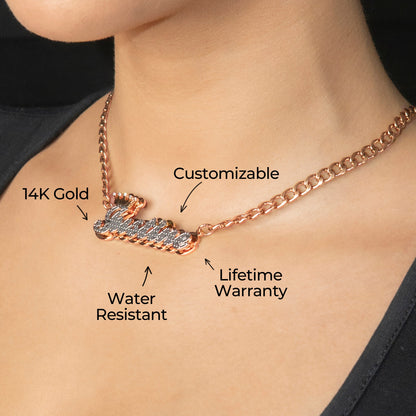 Women Jewelry - Rose Gold Name Necklace | Style # N34