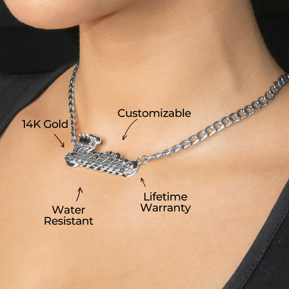 Women Jewelry - White Gold Name Necklace | Style # N34