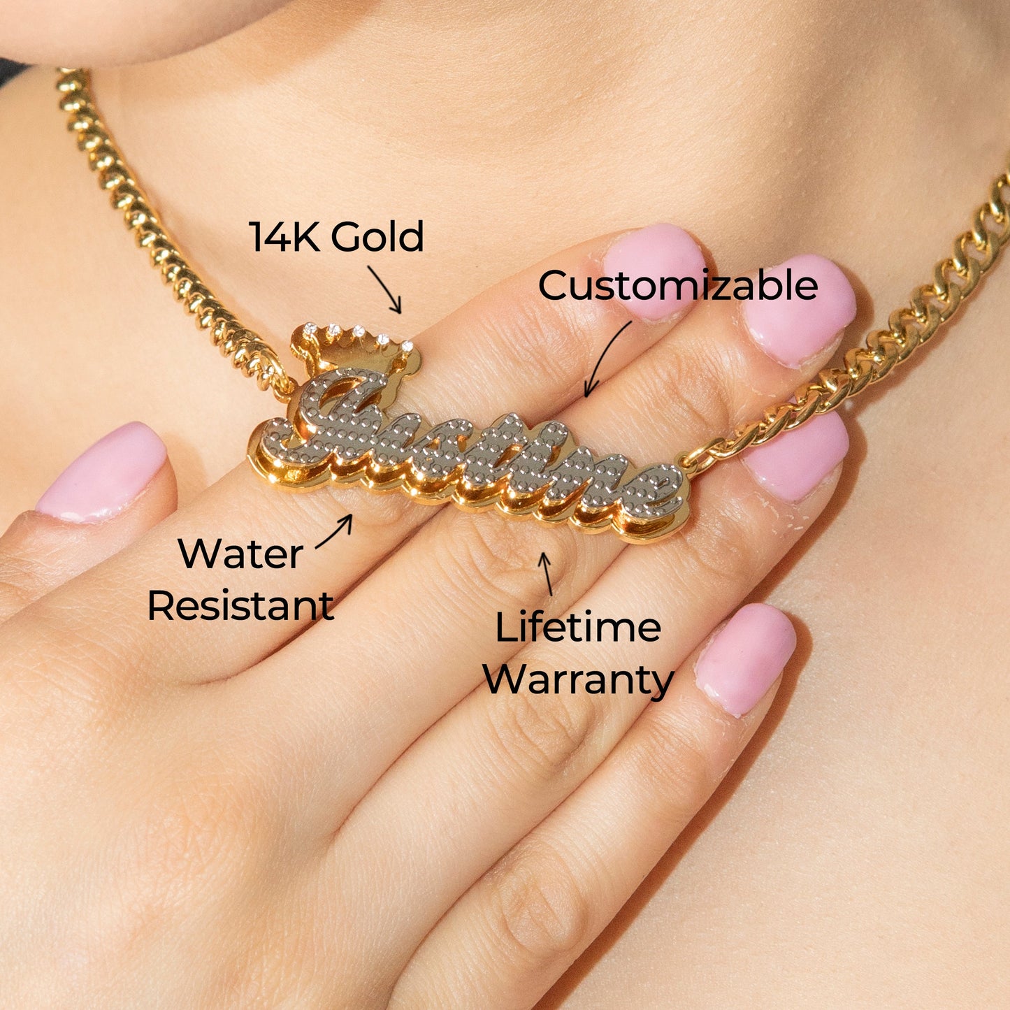 Women Jewelry - Gold Name Necklace | Style # N34