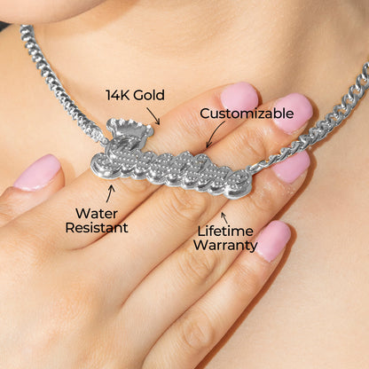 Women Jewelry - White Gold Name Necklace | Style # N34