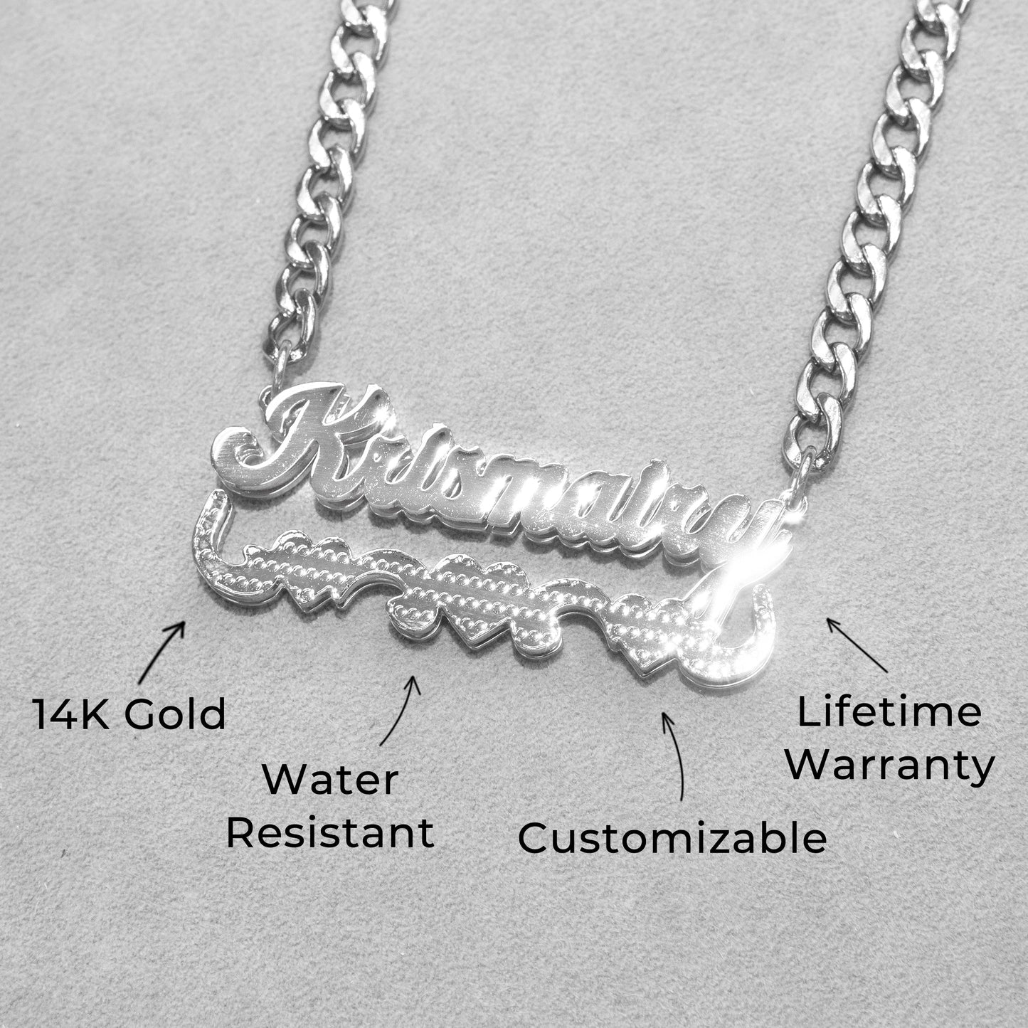 Women Jewelry - White Gold Name Necklace | Style # N11