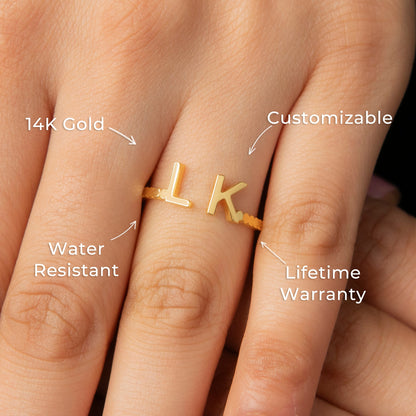 Women Jewelry - Gold Initial Ring | Style # R27