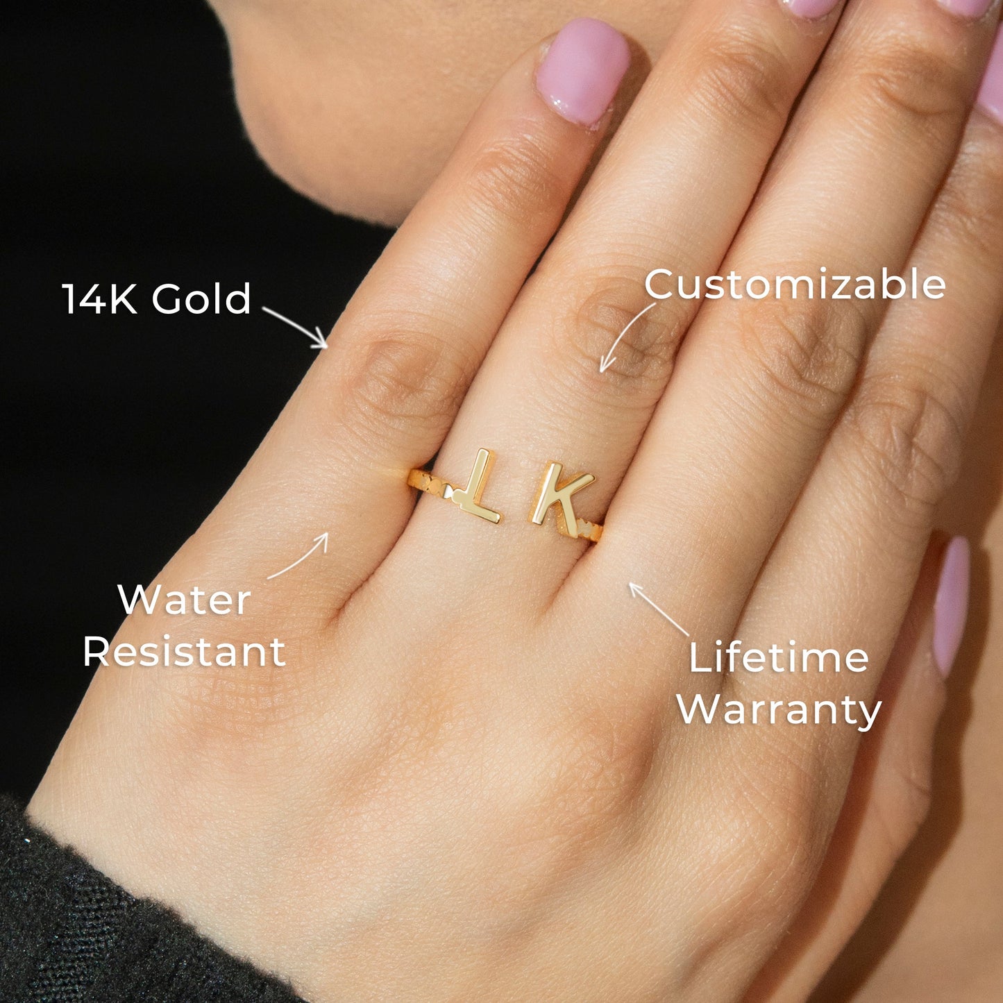Women Jewelry - Gold Initial Ring | Style # R27