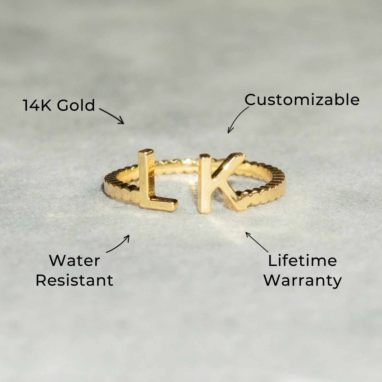 Women Jewelry - Gold Initial Ring | Style # R27