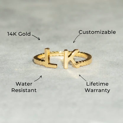 Women Jewelry - Gold Initial Ring | Style # R27