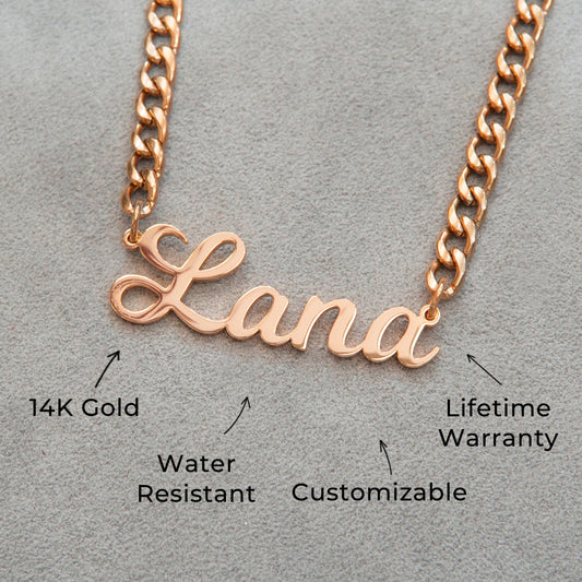 Women Jewelry - Rose Gold Name Necklace | Style # N04