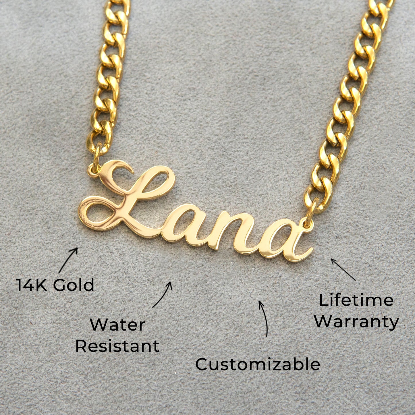 Women Jewelry - Gold Name Necklace | Style # N04