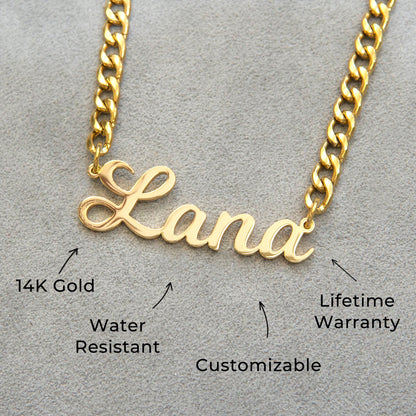 Women Jewelry - Gold Name Necklace | Style # N04
